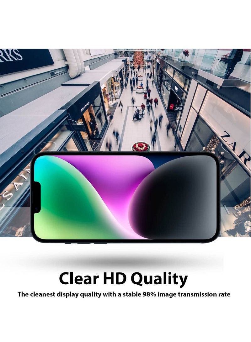 BORTONY Tempered Glass Screen Protector 14/13/13 Pro Film Full Coverage Edge to Edge Case Friendly 9D Screen Protector For Apple iPhone 14/13/13 Pro 6.1'' Clear/BLACK - Image 2