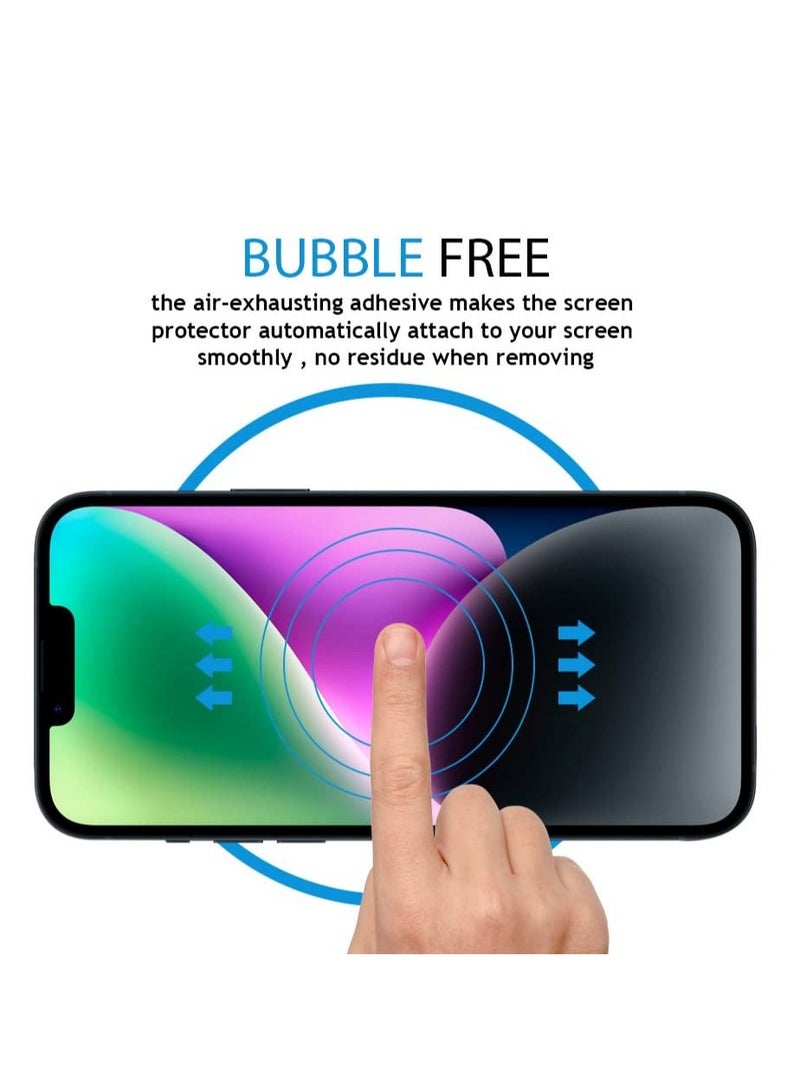 BORTONY Tempered Glass Screen Protector 14/13/13 Pro Film Full Coverage Edge to Edge Case Friendly 9D Screen Protector For Apple iPhone 14/13/13 Pro 6.1'' Clear/BLACK - Image 3