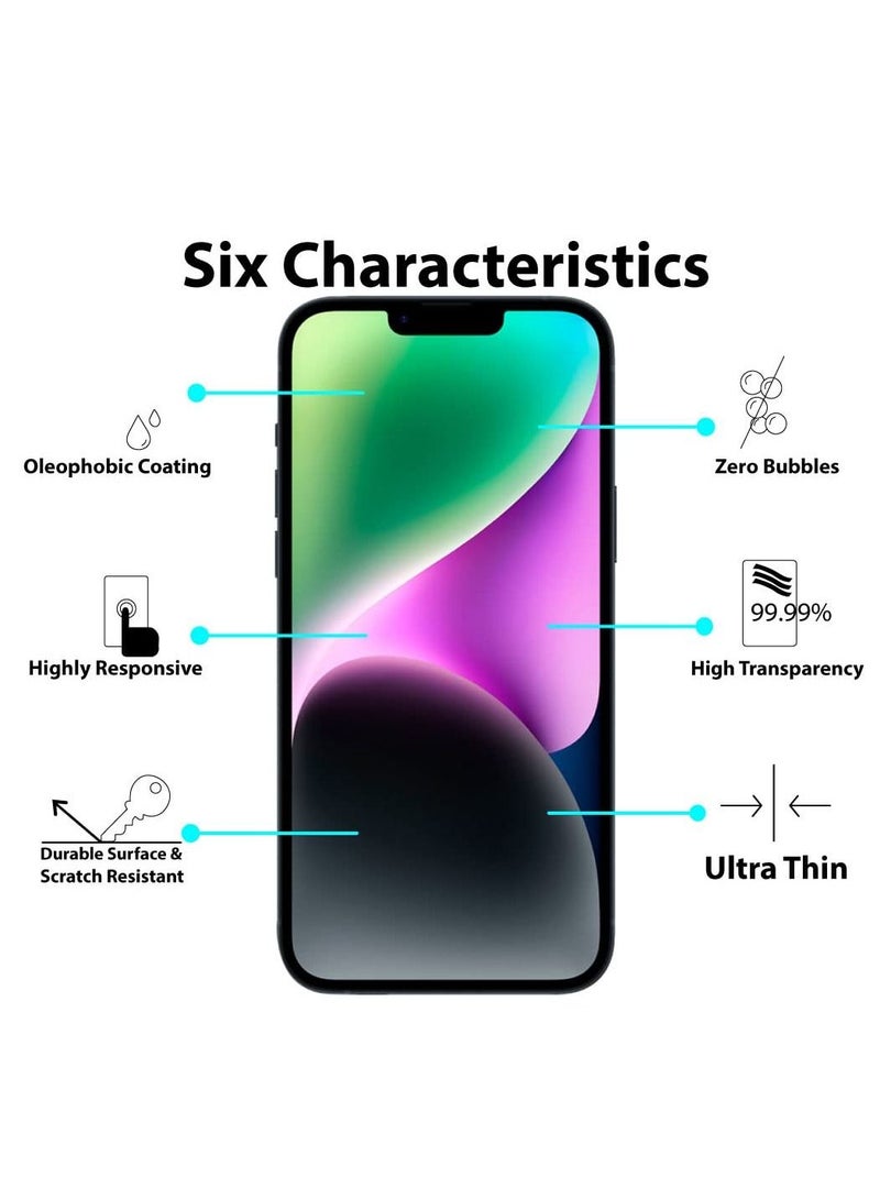 BORTONY Tempered Glass Screen Protector 14/13/13 Pro Film Full Coverage Edge to Edge Case Friendly 9D Screen Protector For Apple iPhone 14/13/13 Pro 6.1'' Clear/BLACK - Image 4