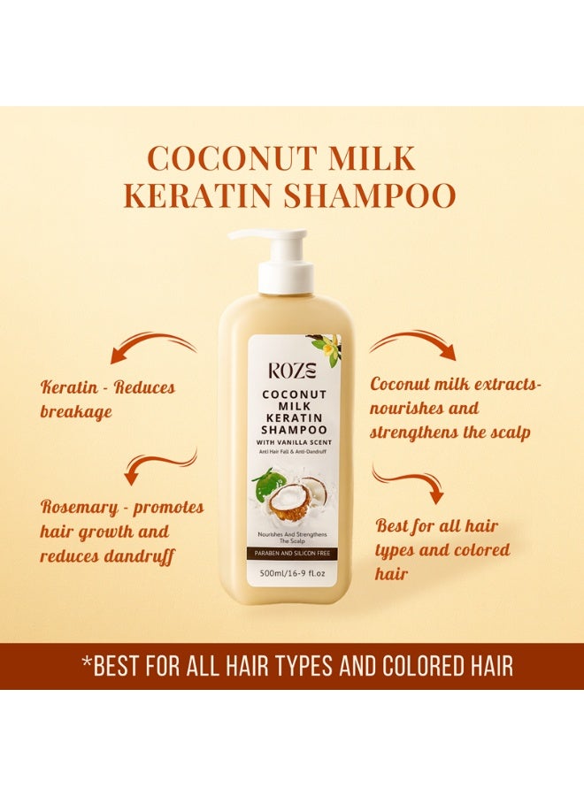 Roze Bundle Pack | Rice Cleanser | Rice Moisturizer | Coconut Milk Keratin Shampoo - Image 3