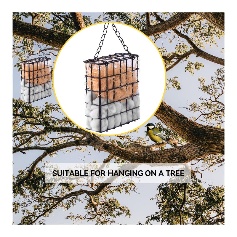 WANGDEFA Bird Nesting Material Set Globe Humming Bird Nesters Hanging Bird House for Outdoor Wild Bird Nesting Station Cozy Resting Place, black (z33) - Image 4