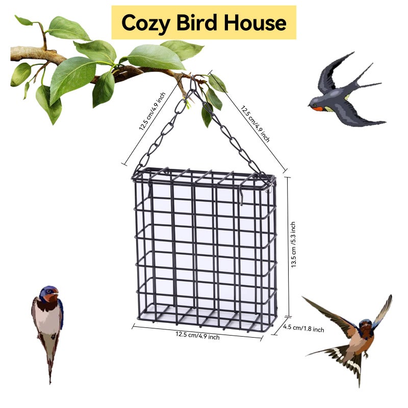 WANGDEFA Bird Nesting Material Set Globe Humming Bird Nesters Hanging Bird House for Outdoor Wild Bird Nesting Station Cozy Resting Place, black (z33) - Image 2