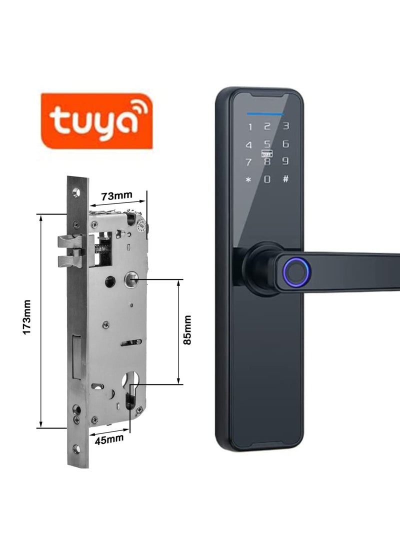 Generic - Electronic Fingerprint Door Lock, Unlock with Fingerprint, Code, Card,Key.Unlock Smart Digital Handle Lock for Tuya. (4585 Mortise) - Image 1