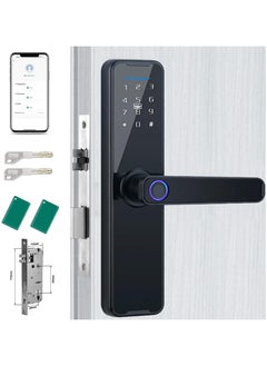 Electronic Fingerprint Door Lock, Unlock with Fingerprint, Code, Card,Key.Unlock Smart Digital Handle Lock for Tuya. (4585 Mortise)
