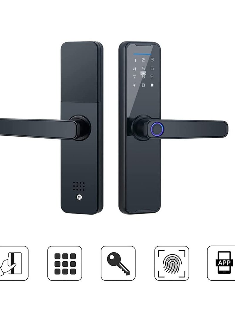 Generic - Electronic Fingerprint Door Lock, Unlock with Fingerprint, Code, Card,Key.Unlock Smart Digital Handle Lock for Tuya. (4585 Mortise) - Image 1
