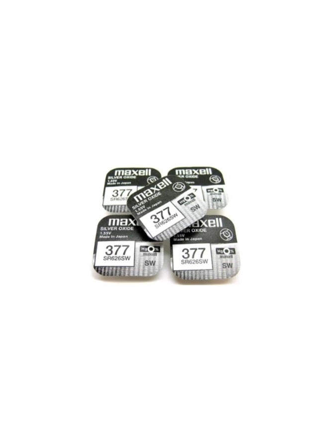 Maxell 5-Pieces Maxell 377/SR626SW 1.55V Silver Oxide Hg0% Zero Mercury Batteries - Image 3
