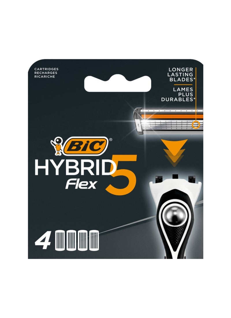 Bic Hybrid 5 Flex Men'S Shaver Refills Titanium Coated Blade Cartridges 4 Pcs - Image 2