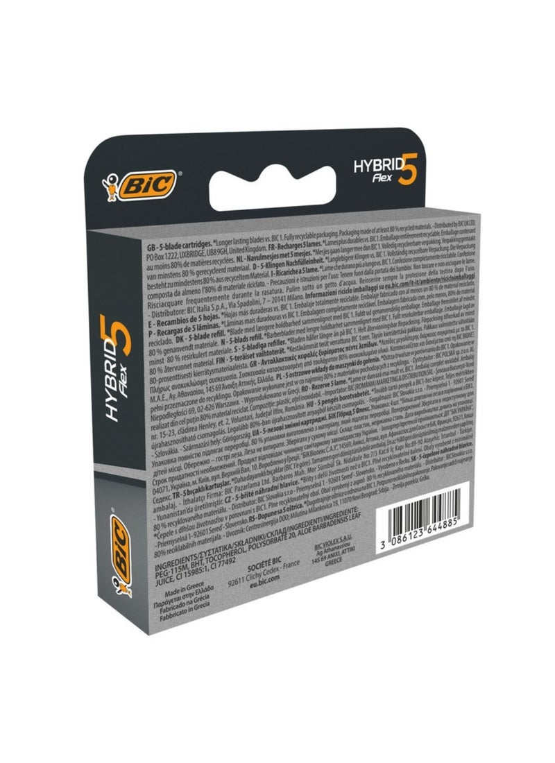 Bic Hybrid 5 Flex Men'S Shaver Refills Titanium Coated Blade Cartridges 4 Pcs - Image 3