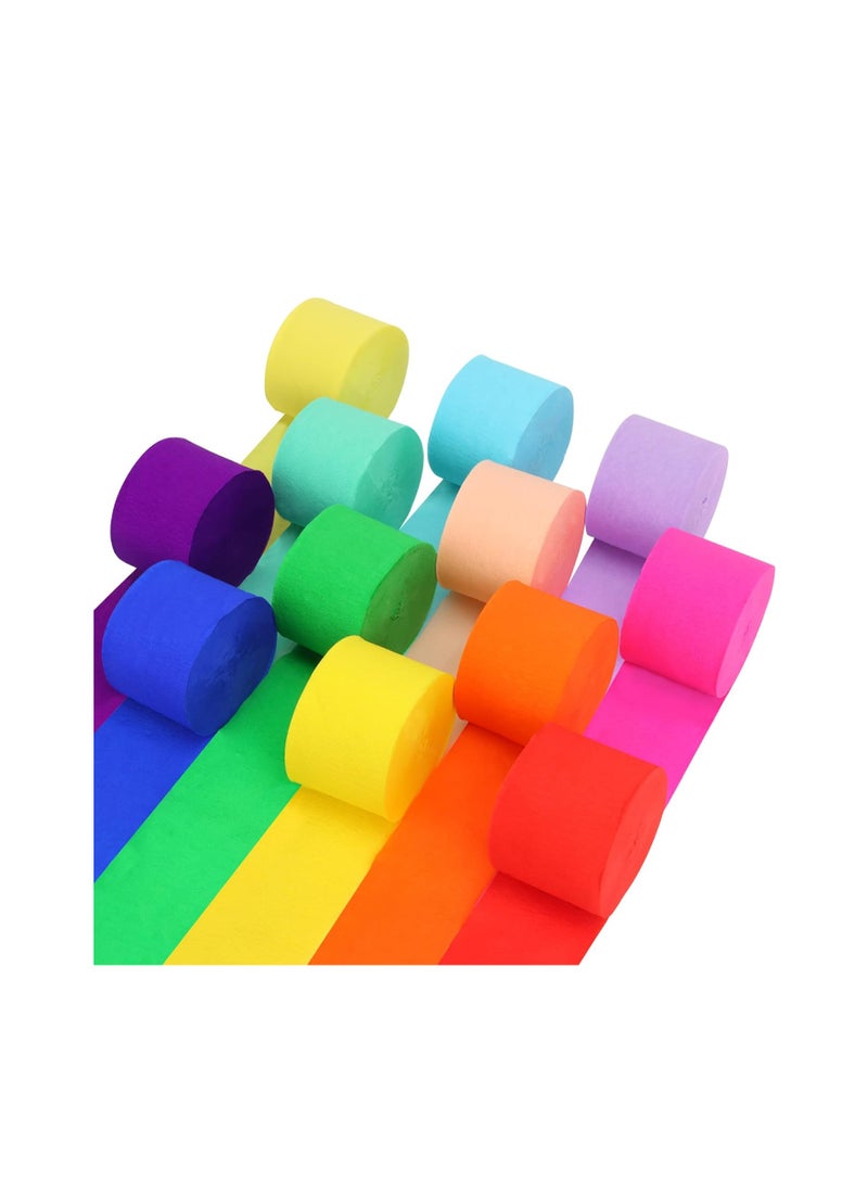 Flamingo Crepe Paper Streamer Rolls Hanging Party Decoration Total 10 Rolls Theme Party Streamer for Wedding Bridal Baby Shower Birthday DIY Art Project Supplies (Rainbow colour) - Image 3