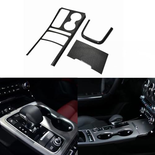 JUIVEEL for Kia Stinger Accessories Center Console Gear Shift Panel Cover Interior Decor Trim Compatible with Kia Stinger 20172024 AccessoriesCarbon Fiber Black Style - Image 1