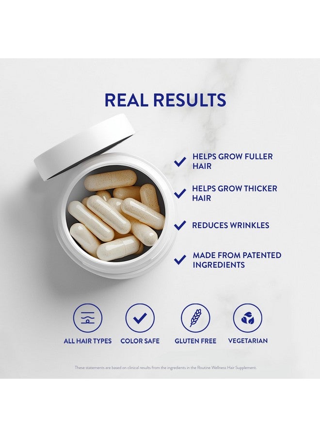 روتين  والنص مكمل غذائي متقدم لنمو الشعر من روتين ويلنس - فيتامينات لنمو شعر أكثر كثافة وامتلاءً وحجمًا، نباتي وخالي من الغلوتين، مثالي للنساء والرجال الذين يعانون من ترقق الشعر - زجاجة واحدة، إمداد لمدة 30 يومًا - Image 2