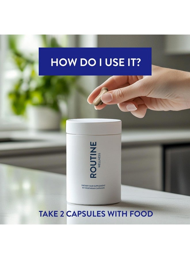 روتين  والنص مكمل غذائي متقدم لنمو الشعر من روتين ويلنس - فيتامينات لنمو شعر أكثر كثافة وامتلاءً وحجمًا، نباتي وخالي من الغلوتين، مثالي للنساء والرجال الذين يعانون من ترقق الشعر - زجاجة واحدة، إمداد لمدة 30 يومًا - Image 5