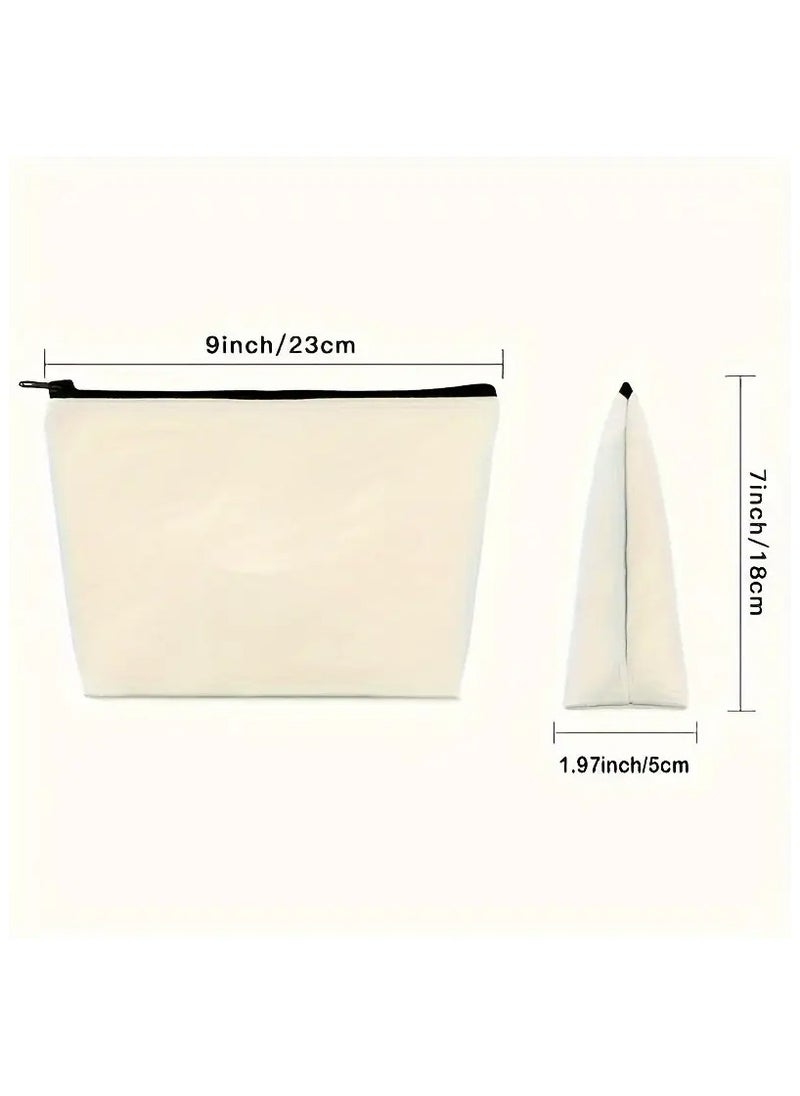 Rozino 1pc Sisterly Love Canvas Makeup Bag - Multipurpose Cosmetic Pouch, Unscented Toiletry Bag, Travel Accessory, Gift for Sisters, Best Friends, Girlfriends, and Coworkers  - Image 3