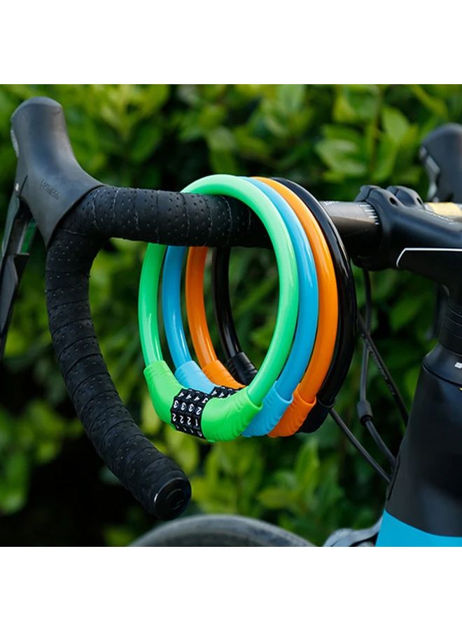 Orange 4 Digit Combination Bike Lock Lightweight Alloy Anti Theft Portable Security Lock - Image 1