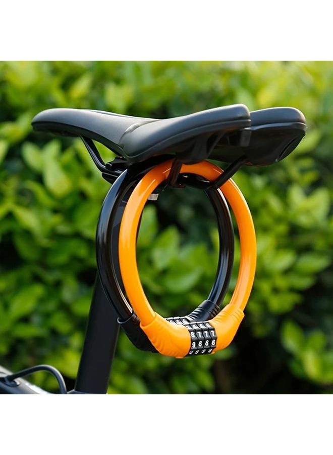 Orange 4 Digit Combination Bike Lock Lightweight Alloy Anti Theft Portable Security Lock - Image 5