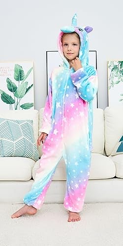 NewPlush Unicorn Costumes Animal Pajama Halloween Cosplay New Star Unicorn Kids-4 - Image 3
