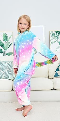 NewPlush Unicorn Costumes Animal Pajama Halloween Cosplay New Star Unicorn Kids-4 - Image 4