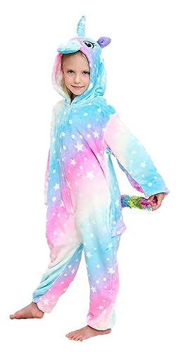 NewPlush Unicorn Costumes Animal Pajama Halloween Cosplay New Star Unicorn Kids-4 - Image 1