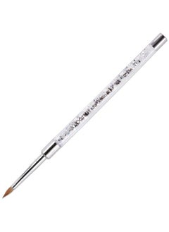 Pana Kolinsky 3D Acrylic Nail Brushes With Liquid Glitter Handle For Professional Acrylic Powder Liquid Manicure Pedicure (Silver Color Size 5)  - Image 1