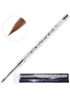 Pana Kolinsky 3D Acrylic Nail Brushes With Liquid Glitter Handle For Professional Acrylic Powder Liquid Manicure Pedicure (Silver Color Size 5)  - Image 4
