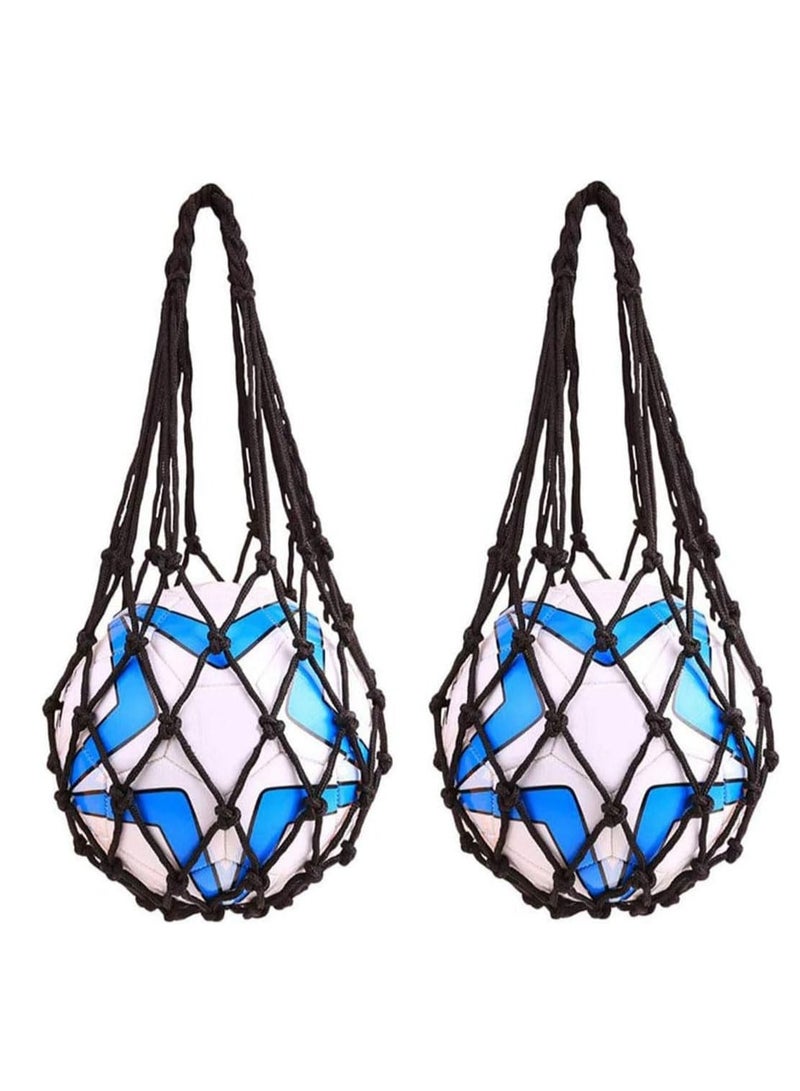 Generic 2 black basketball mesh bags, football mesh bag, sports ball rack, nylon handbag, single ball rack mesh bag, basketball bag - Image 1