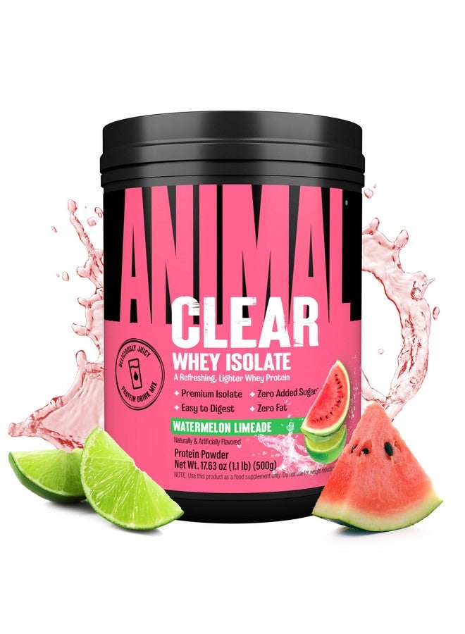 ANIMAL Clear Whey Isolate Protein Powder - Easy to Digest and Mix, 5g BCAA, Deliciously Juicy, Refreshing Anytime Drink for Men and Women, Watermelon Limeade 500g (20 Servings) - Image 1
