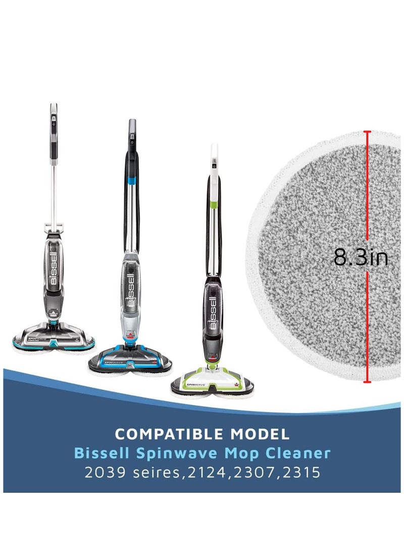 SYOSI 6-PCS Replacement Pads Compatible with Bissell Spinwave 2124, 2039A, 2307, 23157, 20391, 20399 Electric Hard Floor Mops, Replacement Mop Pads (White, Orange, Off-White Strips) - Image 2