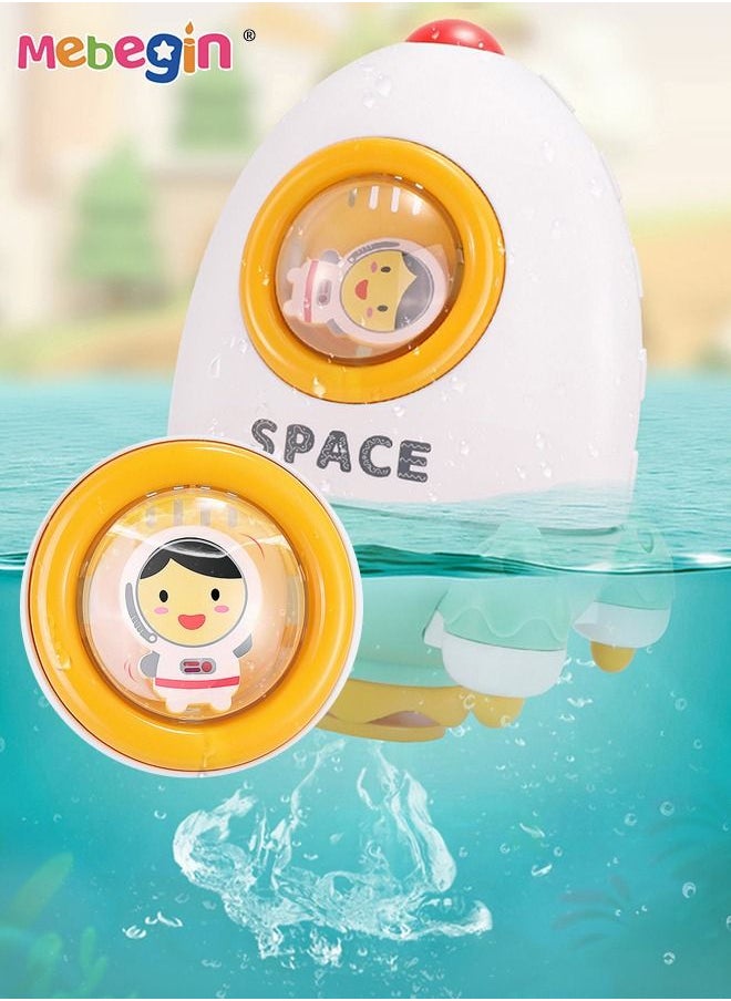 MEBEGIN Lovely Fun Rocket Bath Toy, Spinning Rocket Play Toy, Rocket-shaped Pool Water Toys, Baby Bath Rotating Toys, Water Spray Shower Toys, Smooth Edges, No Batteries, Baby Bath Partner  - Image 5