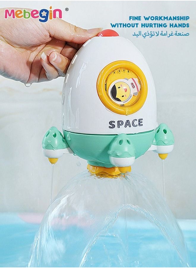 MEBEGIN Lovely Fun Rocket Bath Toy, Spinning Rocket Play Toy, Rocket-shaped Pool Water Toys, Baby Bath Rotating Toys, Water Spray Shower Toys, Smooth Edges, No Batteries, Baby Bath Partner  - Image 3