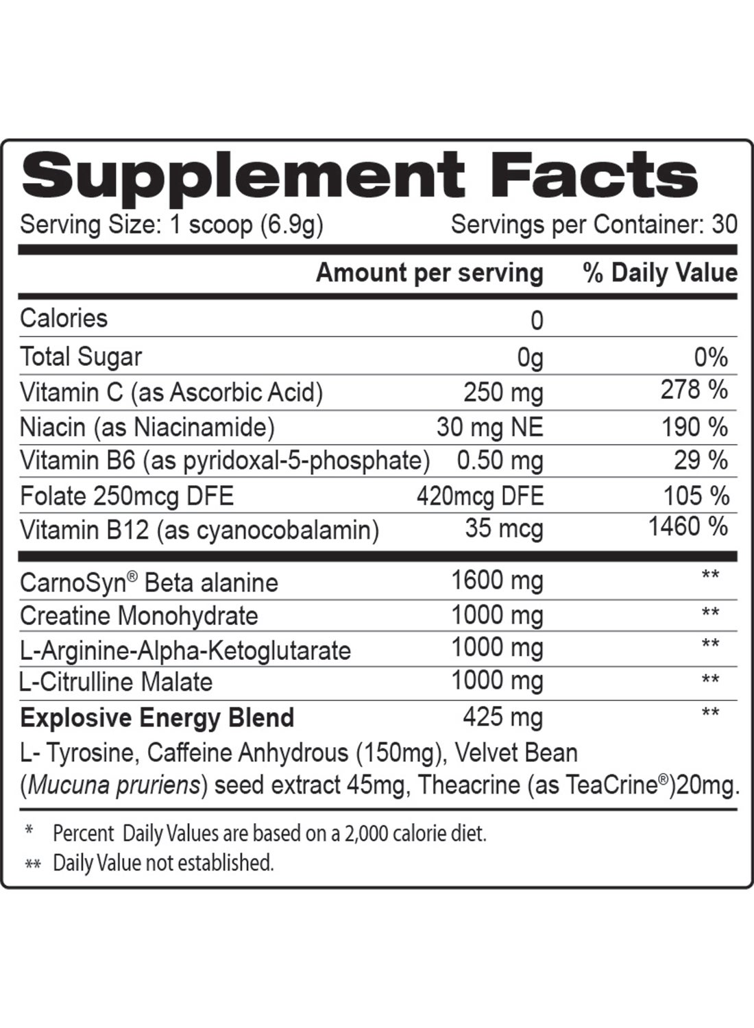 Pump Pre Workout Blue Raspberry Explosive Energy Endurance Focus And Performance Dietary Supplement 30 Servings 225G