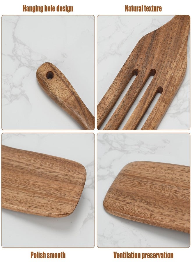BJSSBJH Wooden Utensil Set,Spurtle Set,Wooden Kitchen Utensils Set of 4,Wood Spoon for Sourdough Starter and Jar Cookware - Image 3