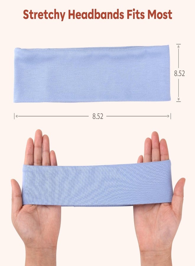 Lajou Fashion Women's Headbands for Short Hair Non Slip Elastic Floral Hairbands, Soft Fabric 2 Inches Thick Stripe Head Bands Heart Headbands, Valentine's Day, Vivid-Blue Stripe - Image 5