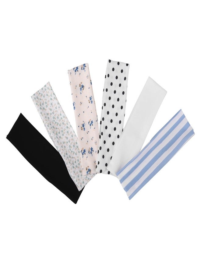 Lajou Fashion Women's Headbands for Short Hair Non Slip Elastic Floral Hairbands, Soft Fabric 2 Inches Thick Stripe Head Bands Heart Headbands, Valentine's Day, Vivid-Blue Stripe - Image 1