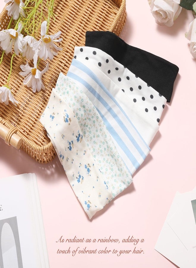 Lajou Fashion Women's Headbands for Short Hair Non Slip Elastic Floral Hairbands, Soft Fabric 2 Inches Thick Stripe Head Bands Heart Headbands, Valentine's Day, Vivid-Blue Stripe - Image 2