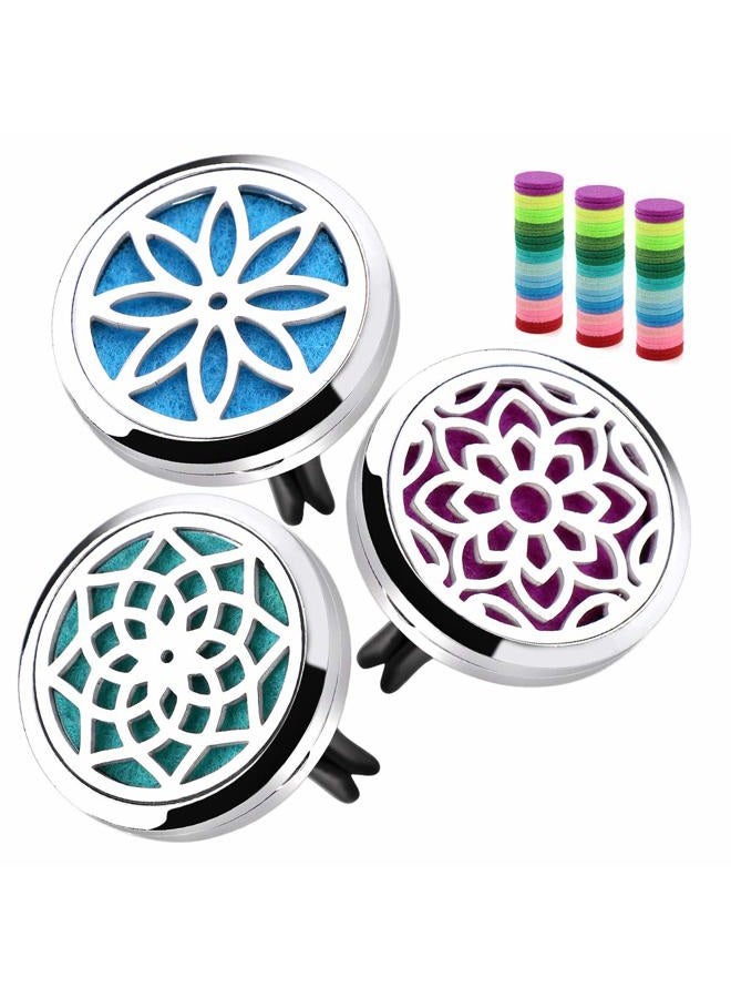 ttstar Car Diffuser Vent Clip - 30mm Aromatherapy Essential Oil Car Diffuser Vent Clips with 36 Refill Pads (3 Lotus Vent Clips, Metal)  - Image 1