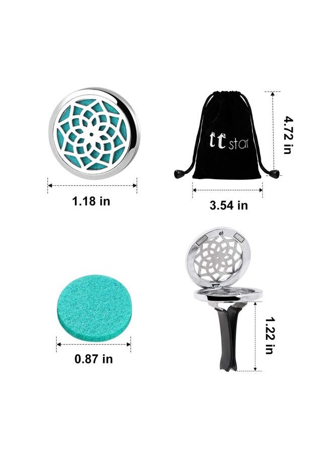 ttstar Car Diffuser Vent Clip - 30mm Aromatherapy Essential Oil Car Diffuser Vent Clips with 36 Refill Pads (3 Lotus Vent Clips, Metal)  - Image 2