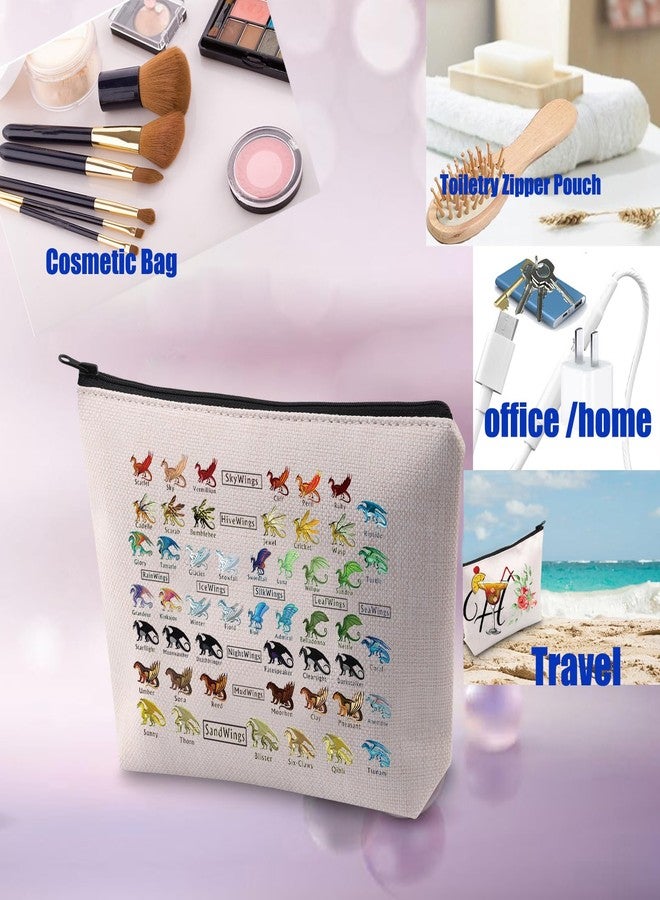 PXTIDY Dragon Novel Makeup Bag Bookish Gift Dragon Tribes For Dragon Lovers Cosmetic Bag - Image 2