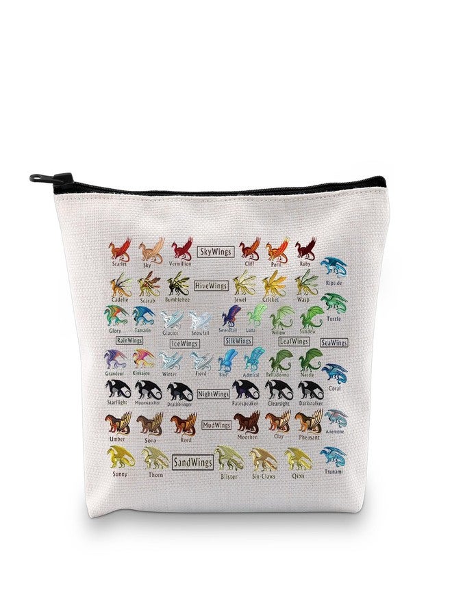 PXTIDY Dragon Novel Makeup Bag Bookish Gift Dragon Tribes For Dragon Lovers Cosmetic Bag - Image 1
