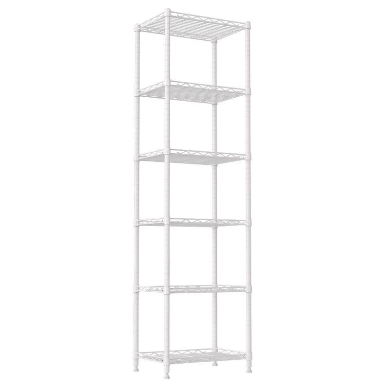 REGILLER 6 Wire Shelving Steel Storage Rack Adjustable Unit Shelves for Laundry Bathroom Kitchen Pantry ClosetWhite117 D x 168 W x 63 H