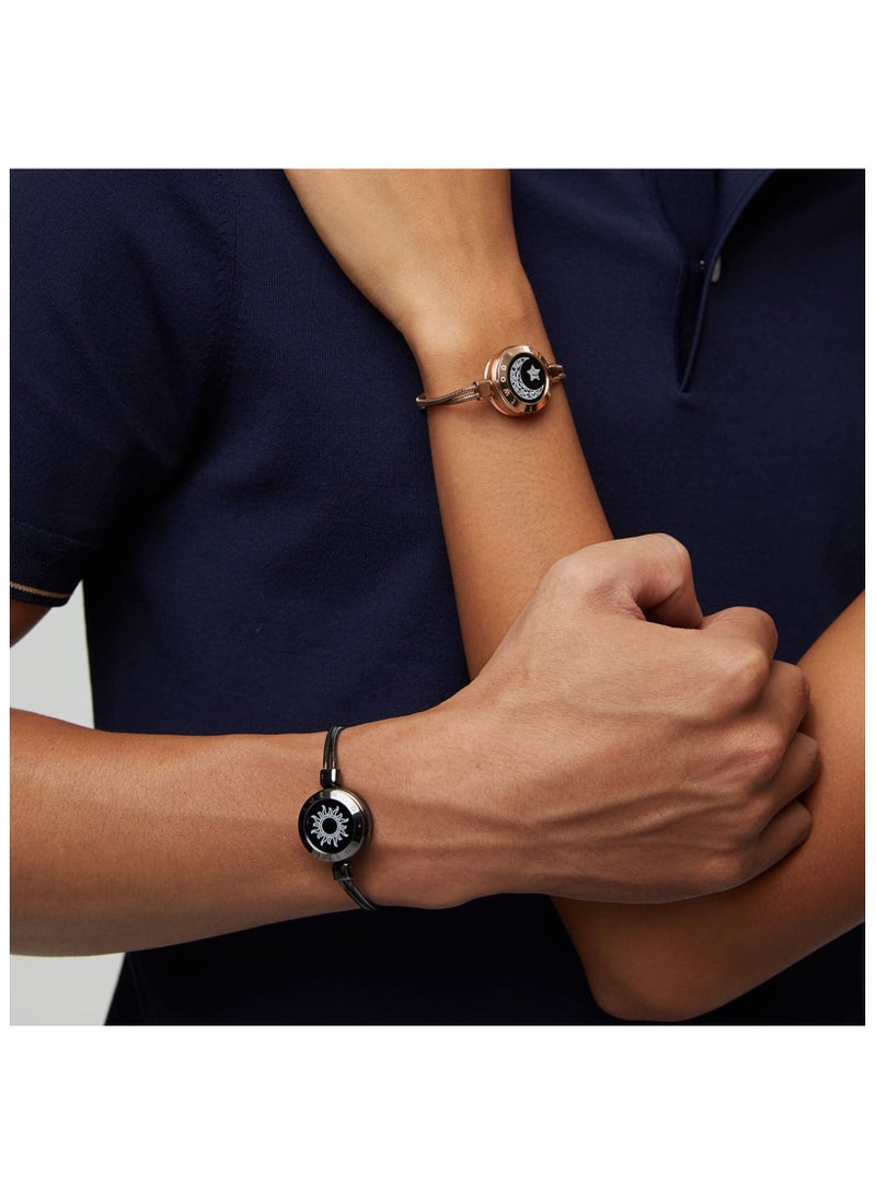 SOLARAE Long Distance Touch Bracelets for Couples, Vibration & Light up for Love Couples Bracelets, Couples Bracelets, Long Distance Relationship Gifts for Girlfriend Remote Smart Bluetooth Pairing Jewelry - Image 5