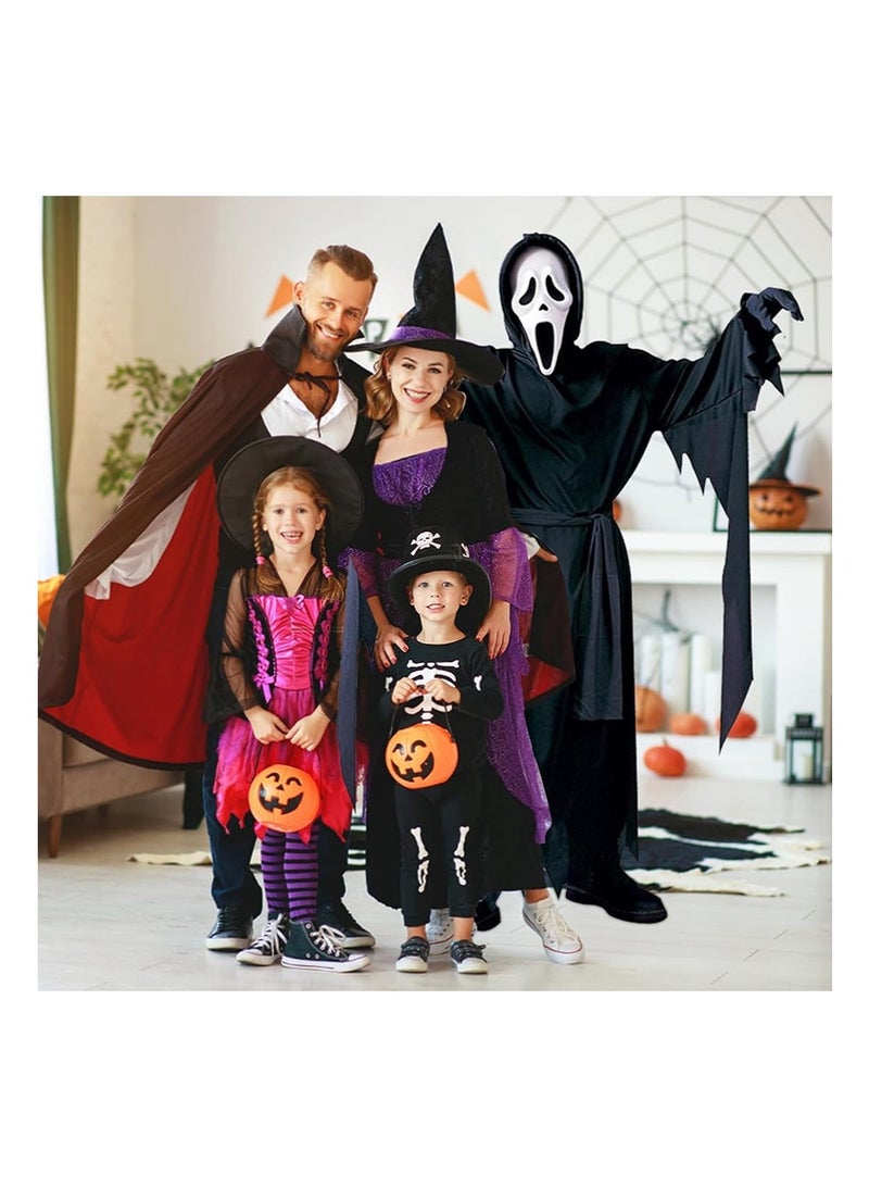 TAPIT Ghost Face Costume with Mask, Ghost Face Fancy Robe Outfit for Kids, Halloween Cosplay Costume, Included Hooded Robe, Ghost Mask, Belt, Gloves (Child - S) - Image 5