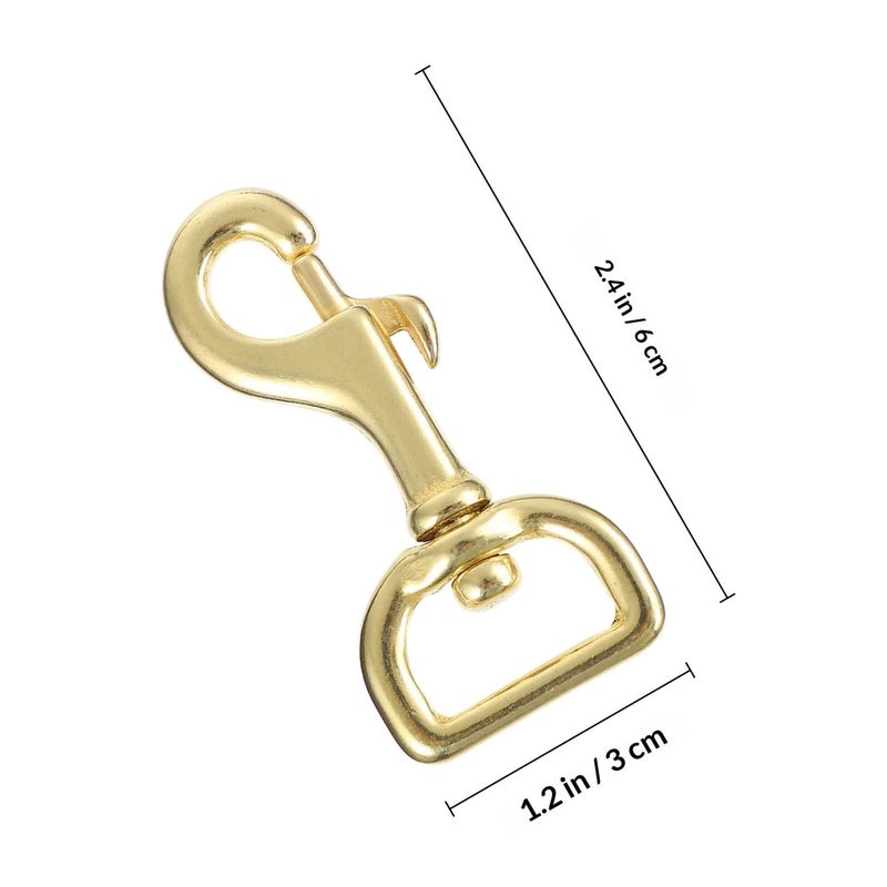 2 Pcs Brass Swivel Eye Snap Hooks 20mm Inner Diameter for Dog Collar and Water Sports - Image 3