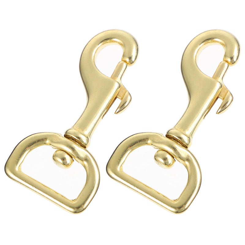 2 Pcs Brass Swivel Eye Snap Hooks 20mm Inner Diameter for Dog Collar and Water Sports - Image 2