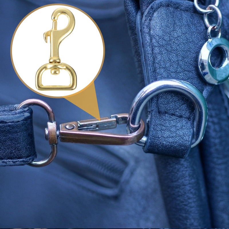 2 Pcs Brass Swivel Eye Snap Hooks 20mm Inner Diameter for Dog Collar and Water Sports - Image 5
