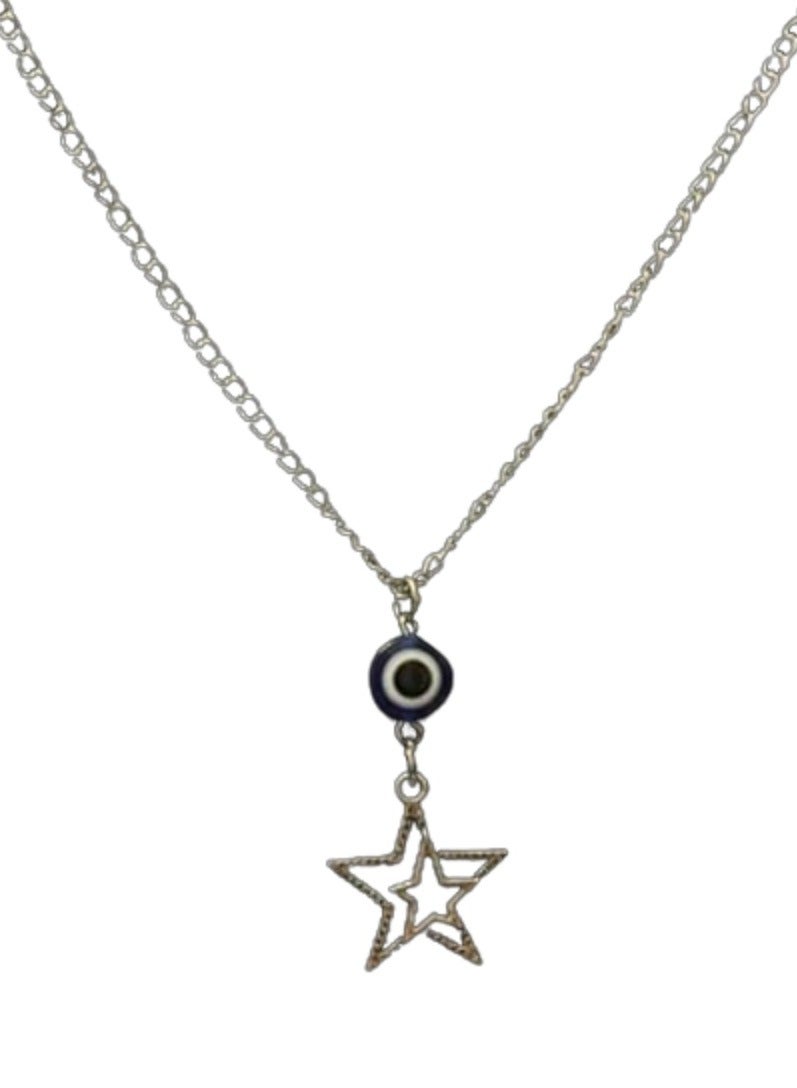 Blue Evil Eye With Stars Necklace - Image 1
