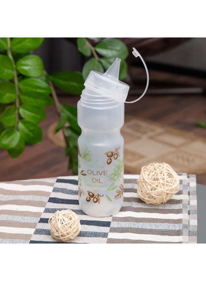 HEREVIN زجاجة توزيع زيت الزيتون الطبيعية 660 مل من هيرفين - مزينة باللون الأبيض خالية من BPA مصنوعة من PP و PE مع فوهة بدون تسرب - Image 5