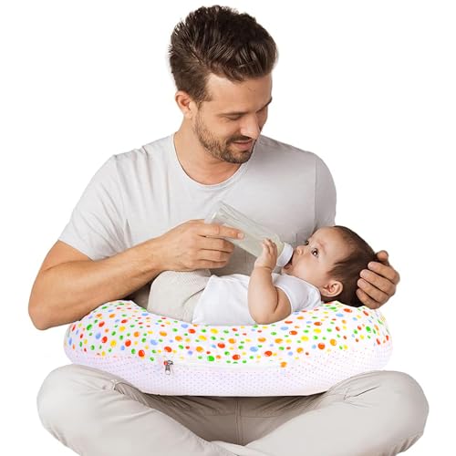VParents Multipurpose Baby Feeding Nursing Cum Maternity Pillow for New Born Cotton, Recommended for Maternity, Nursing, Medical Bluebell (Green) 110254 - Image 4