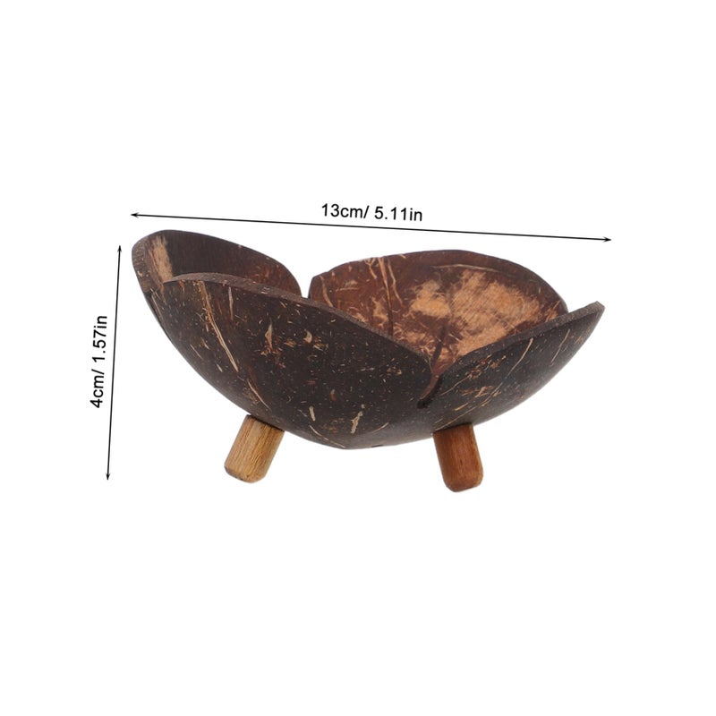 Coconut Shell Bowls with Drain Design Set of 2 Lightweight Decorative Storage for Home Party - Image 3