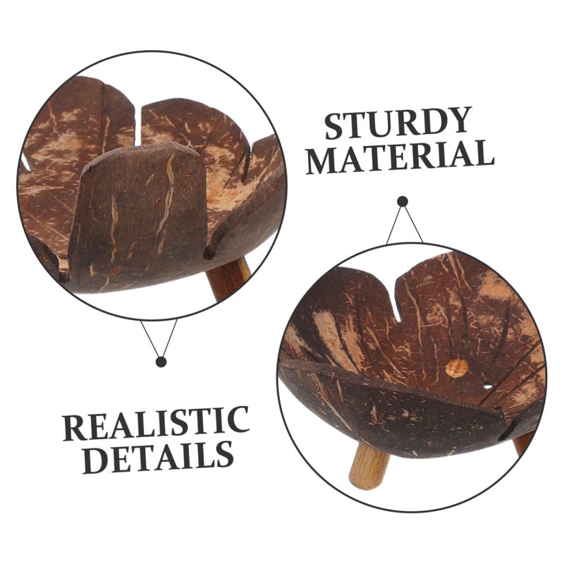 Coconut Shell Bowls with Drain Design Set of 2 Lightweight Decorative Storage for Home Party - Image 4