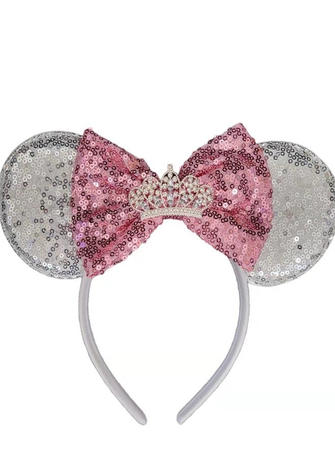 CLGIFT Pink Princess Rhinestone Tiara Minnie Ears/Pink Princess/Princess Minnie Ears/Tiara Minnie Ears - Image 2